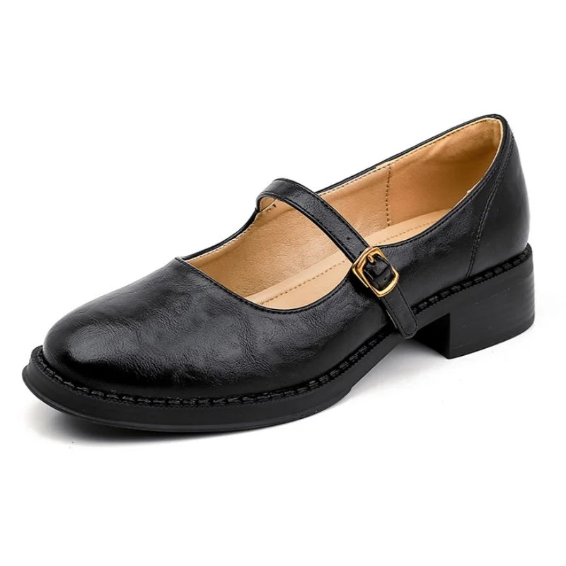 Zapatos Mary Jane con correa de cuero