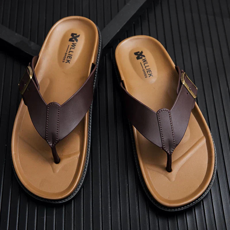 Vegan Leather Flat Sandals