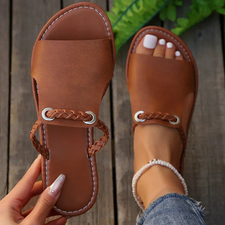 Sandalias cómodas tejidas estilo bohemio