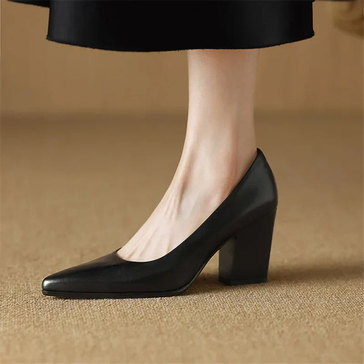 Pointed Toe Slip-On Work Heels
