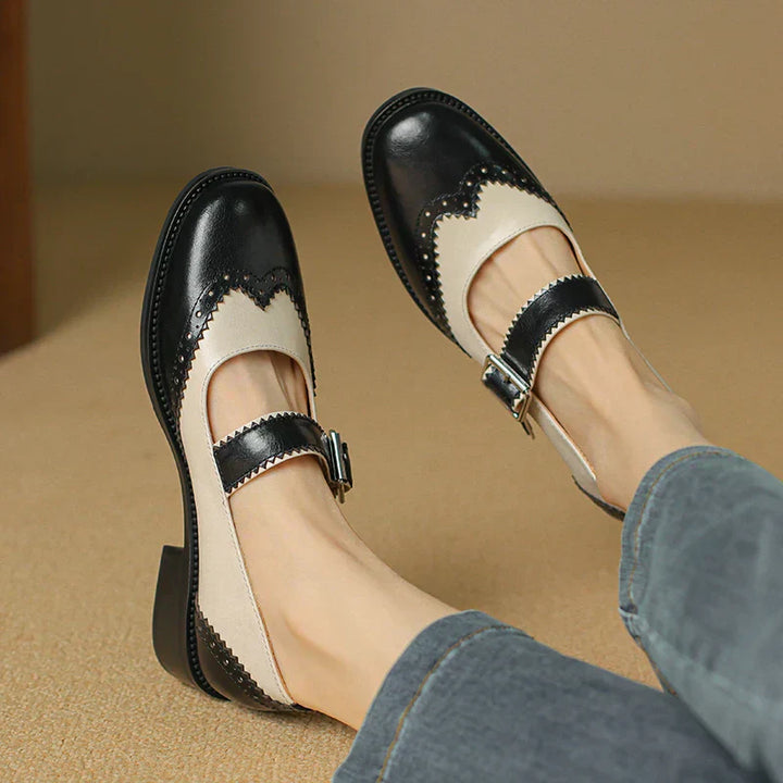 Zapatos de tacón Mary Jane bicolor
