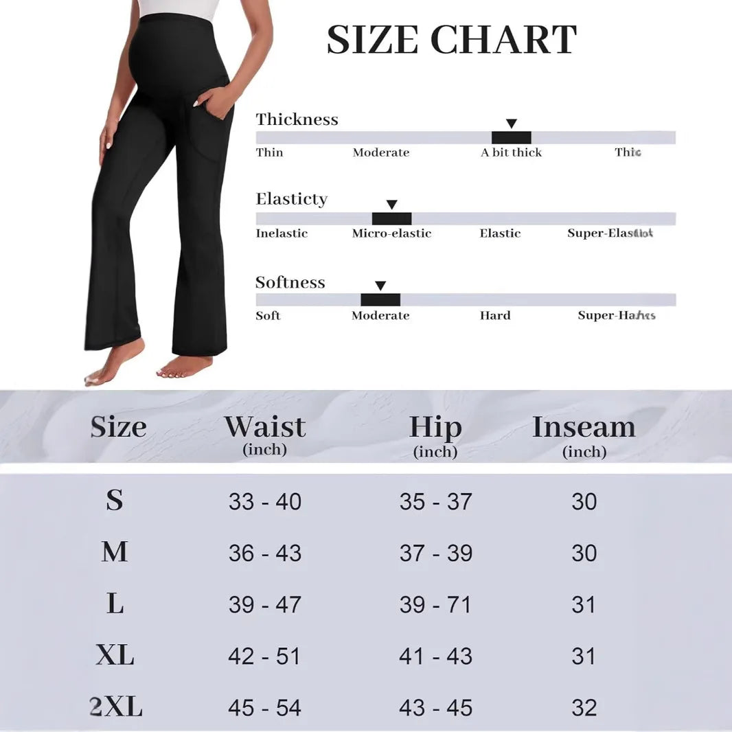 Vestidos de maternidad flexibles con pantalones de soporte para el vientre para mujer