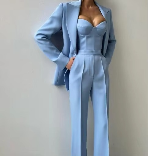 Three-Piece Corset and Flare Pants Set