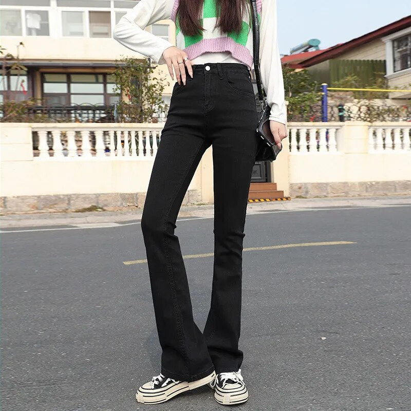 Retro-Classic Versatile High-Waist Flare Jeans for Women