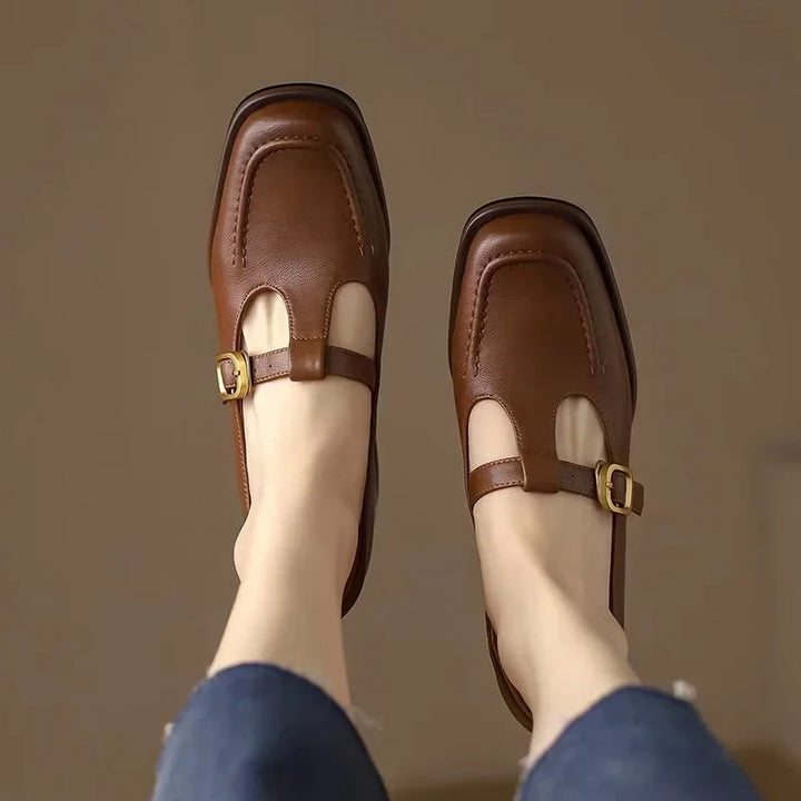 Square Toe Mary Jane Heels Sandals