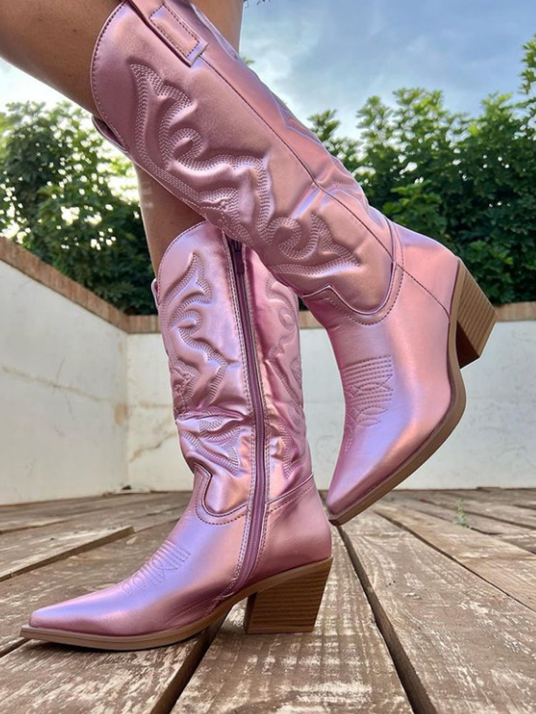 Metallic Western Cowboy Boots