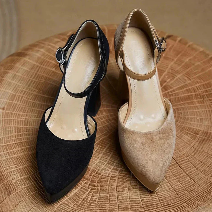 Ankle Strap Platform Heel Pumps