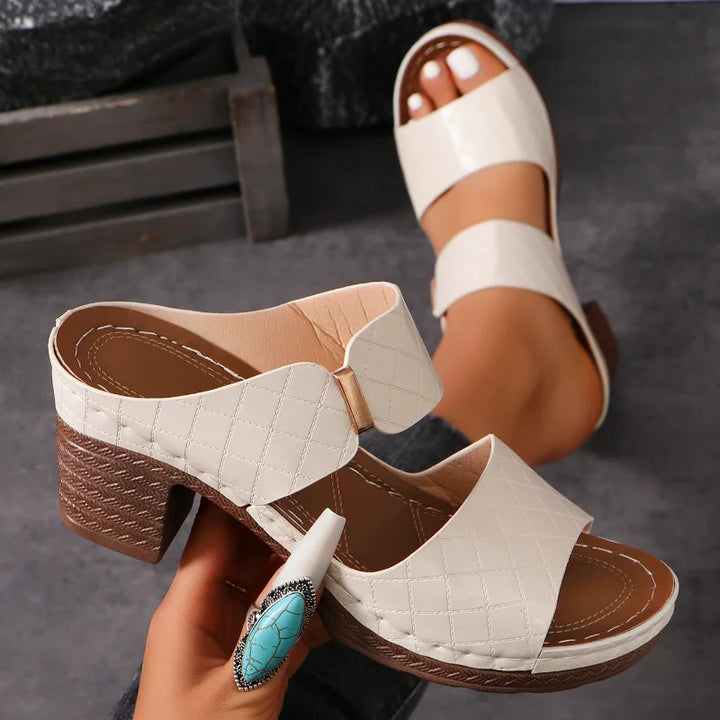 Arch Support Block Heel Sandals