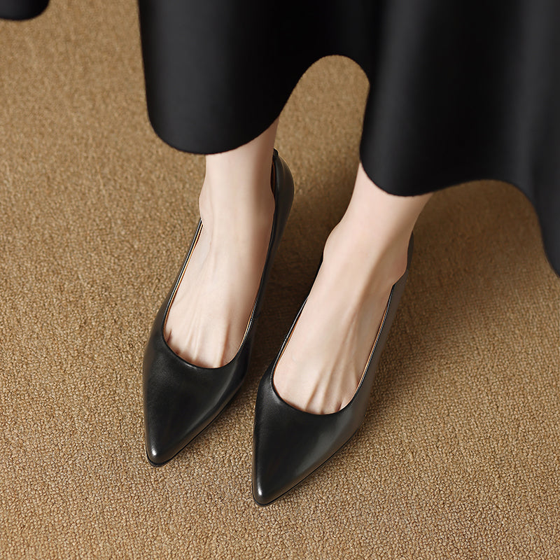 Pointed Toe Slip-On Work Heels