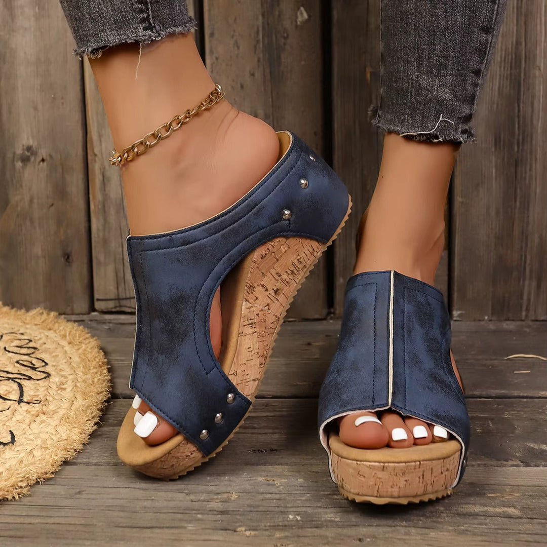Sandalias cuña de confort elevado