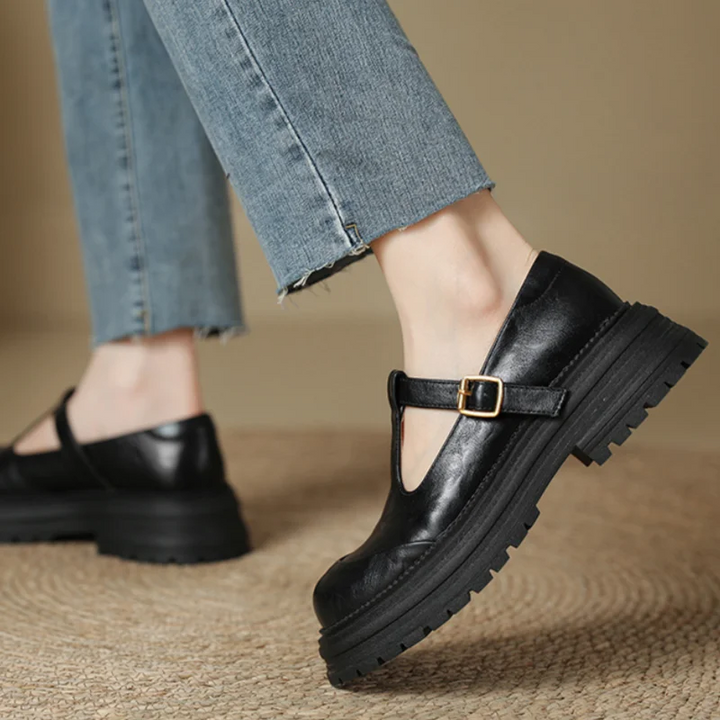 Sandalias de tacón Mary Jane con tira en T y diseño Brogue