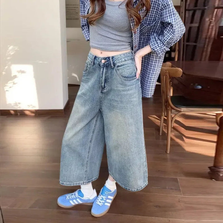 Fashion Retro High Waistband Baggy Jeans for Women