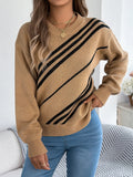 Maglione a blocchi di colore con trama twill