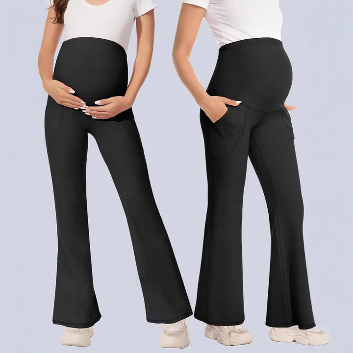 Vestidos de maternidad flexibles con pantalones de soporte para el vientre para mujer