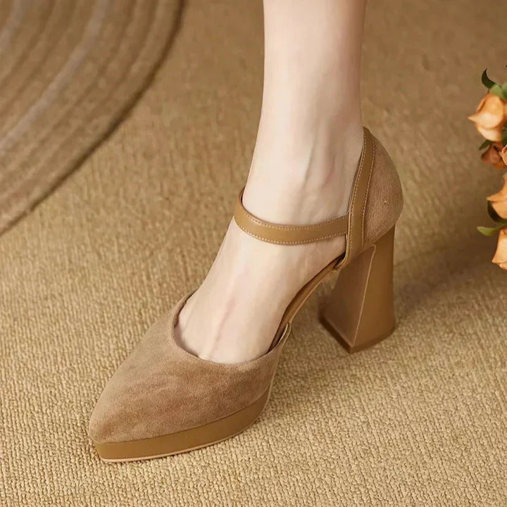 Ankle Strap Platform Heel Pumps