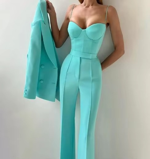 Three-Piece Corset and Flare Pants Set