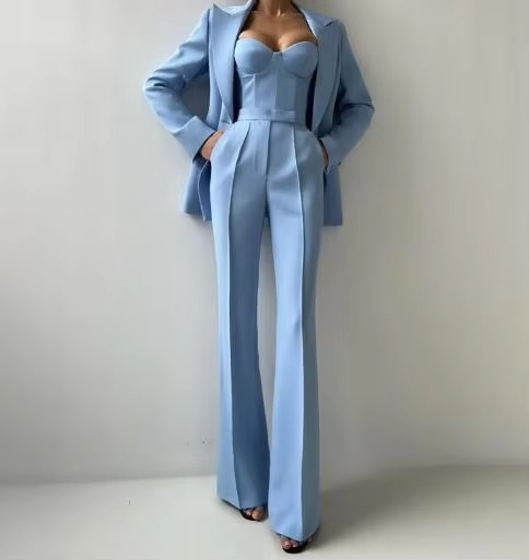 Three-Piece Corset and Flare Pants Set
