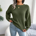 Maglione a maniche lanterna in maglia tinta unita