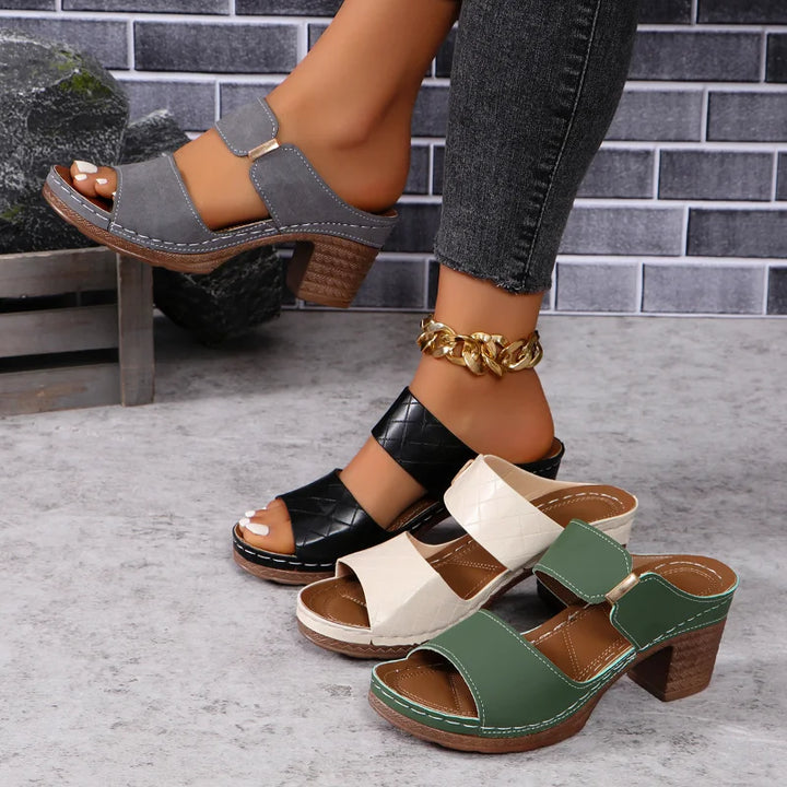 Arch Support Block Heel Sandals