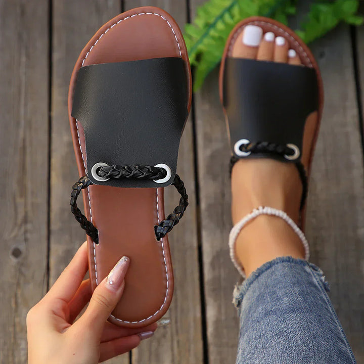 Sandalias cómodas tejidas estilo bohemio