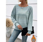 Maglione minimalista con scollo rotondo a pezzi