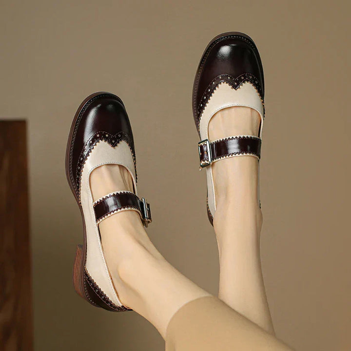 Zapatos de tacón Mary Jane bicolor