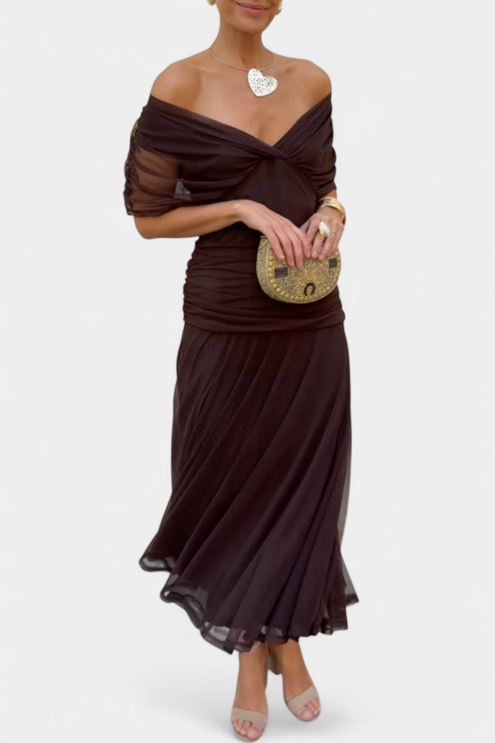 Long Floral Maxi Dress with V-Neck