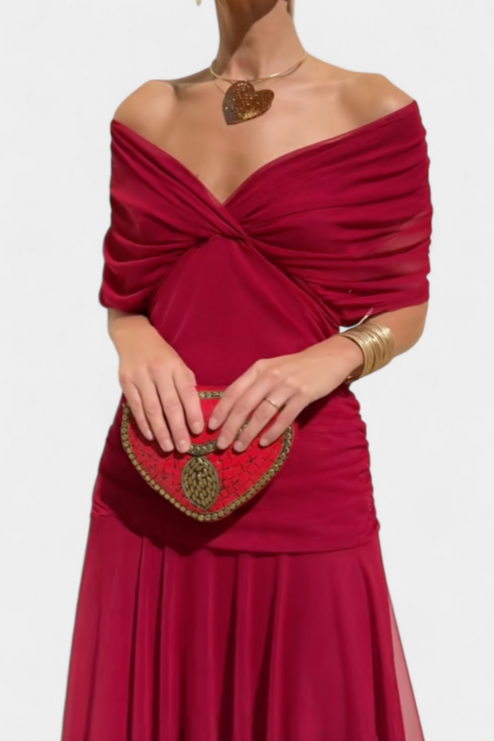 Long Floral Maxi Dress with V-Neck
