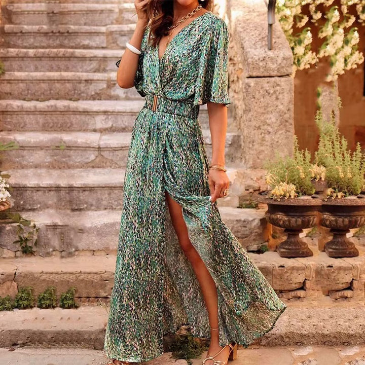 Stylish Elegance Belted Bohemian Long Maxi Summer Dress