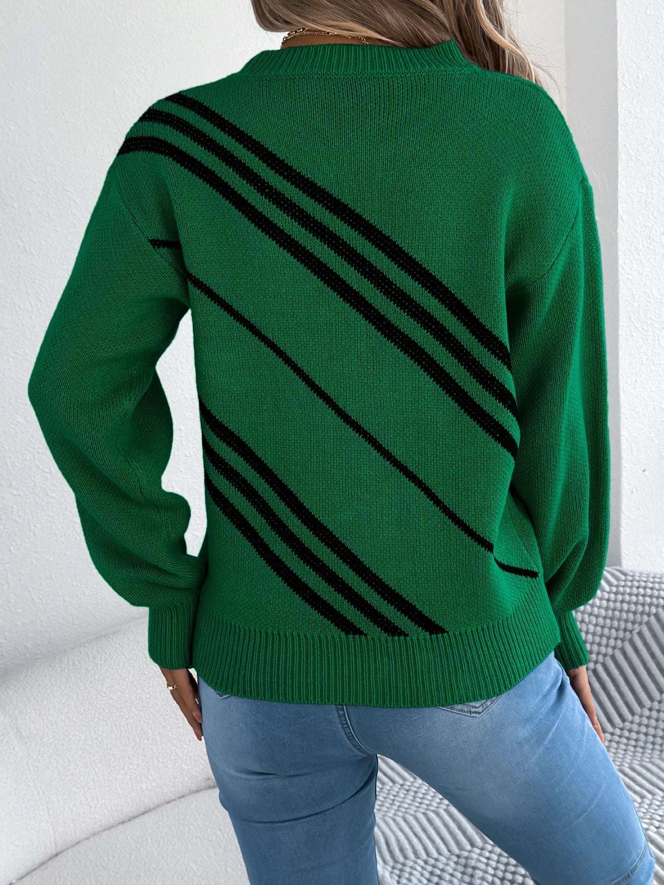 Maglione a blocchi di colore con trama twill