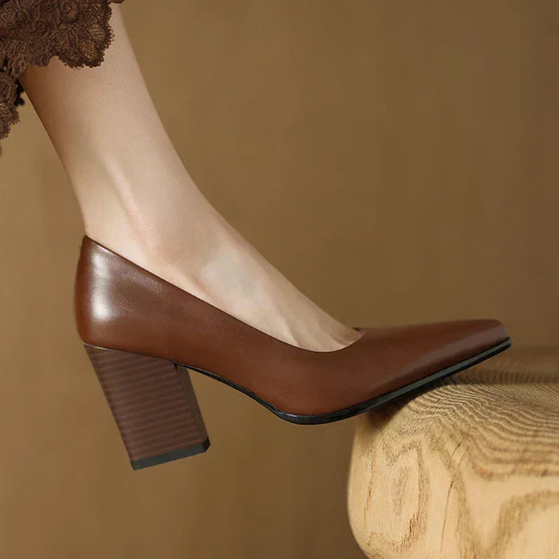 Pointed Toe Slip-On Work Heels