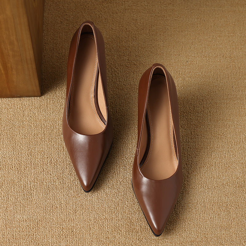 Pointed Toe Slip-On Work Heels