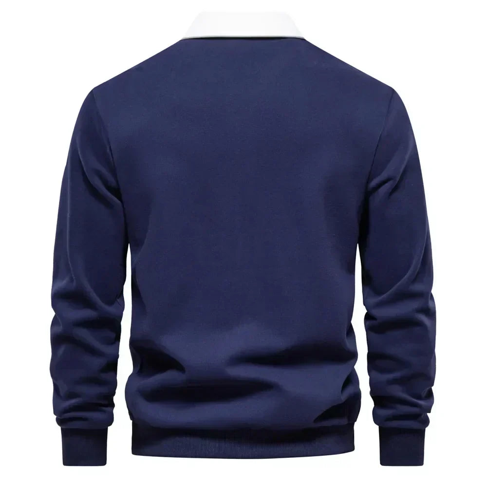 Maglione Polo lavorato a maglia con colletto a contrasto – Uomo