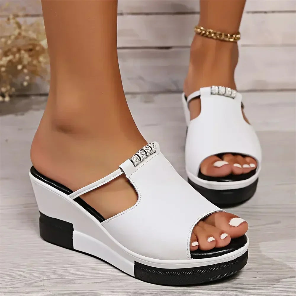 Sandalias ortopédicas de cuña plataforma para mujer