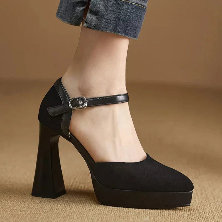 Ankle Strap Platform Heel Pumps