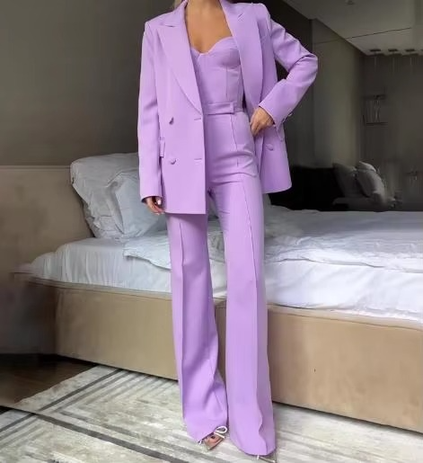 Three-Piece Corset and Flare Pants Set
