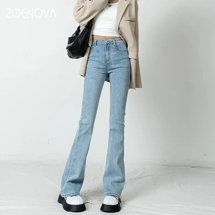 Retro-Classic Versatile High-Waist Flare Jeans for Women