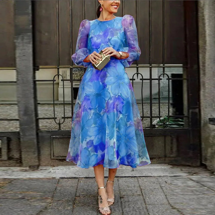 Women’s Delicate Formal Long Sleeve Floral Wedding Guest Dress