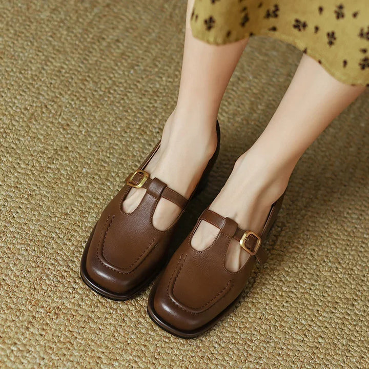 Square Toe Mary Jane Heels Sandals
