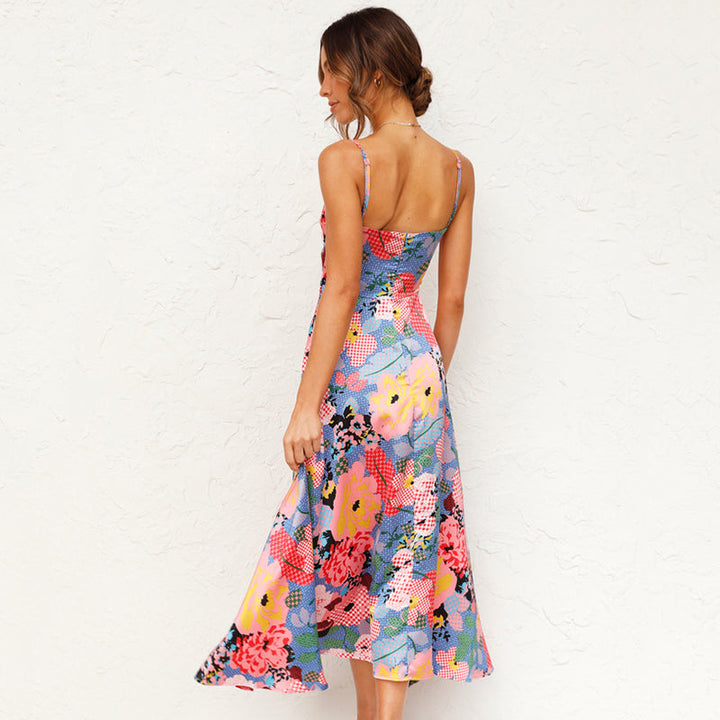 Stunning Front Tie Beach Floral Summer Dress for Women