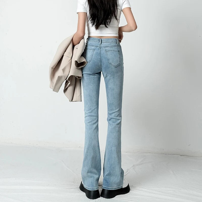 Retro-Classic Versatile High-Waist Flare Jeans for Women