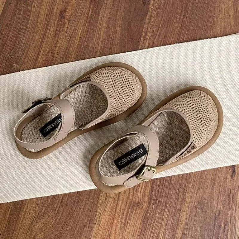 Sandalias anchas ajustables con amortiguación