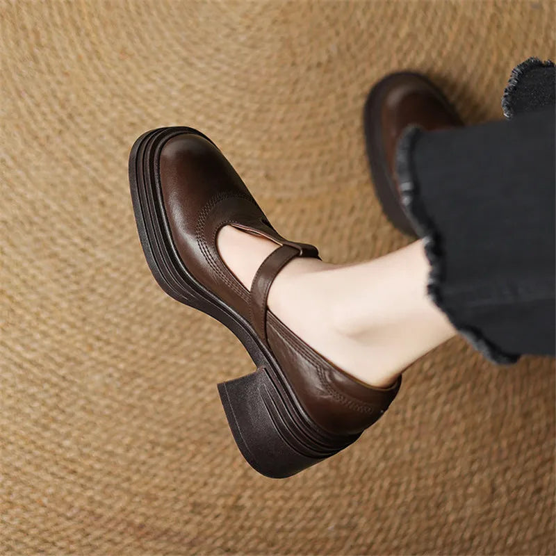 Chunky Mary Jane Heel Pumps