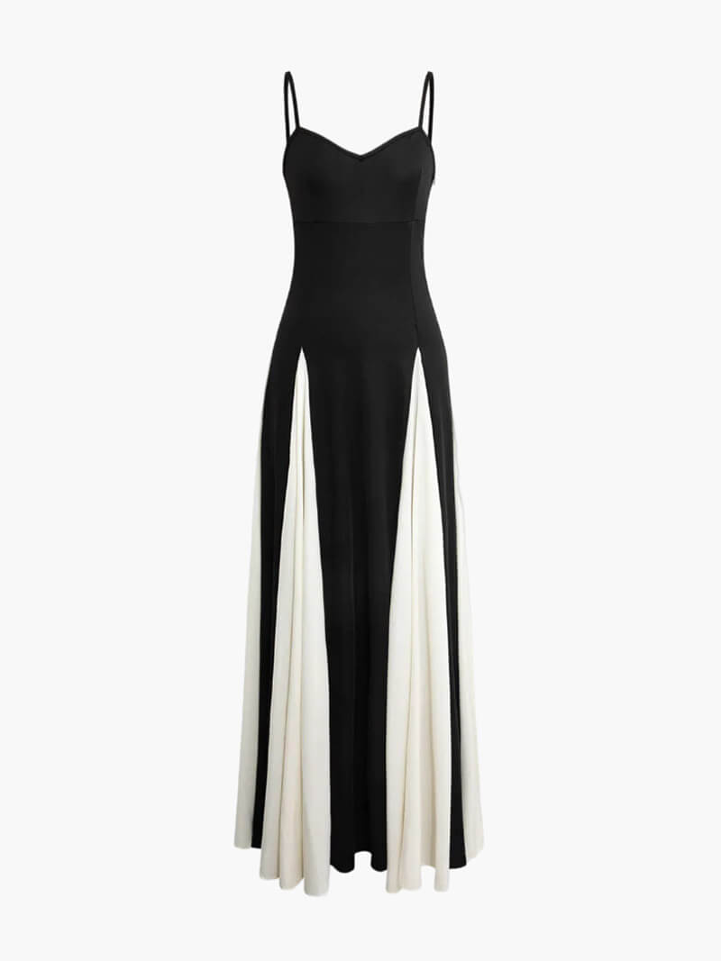Vestido Maxi Elegante en Contraste