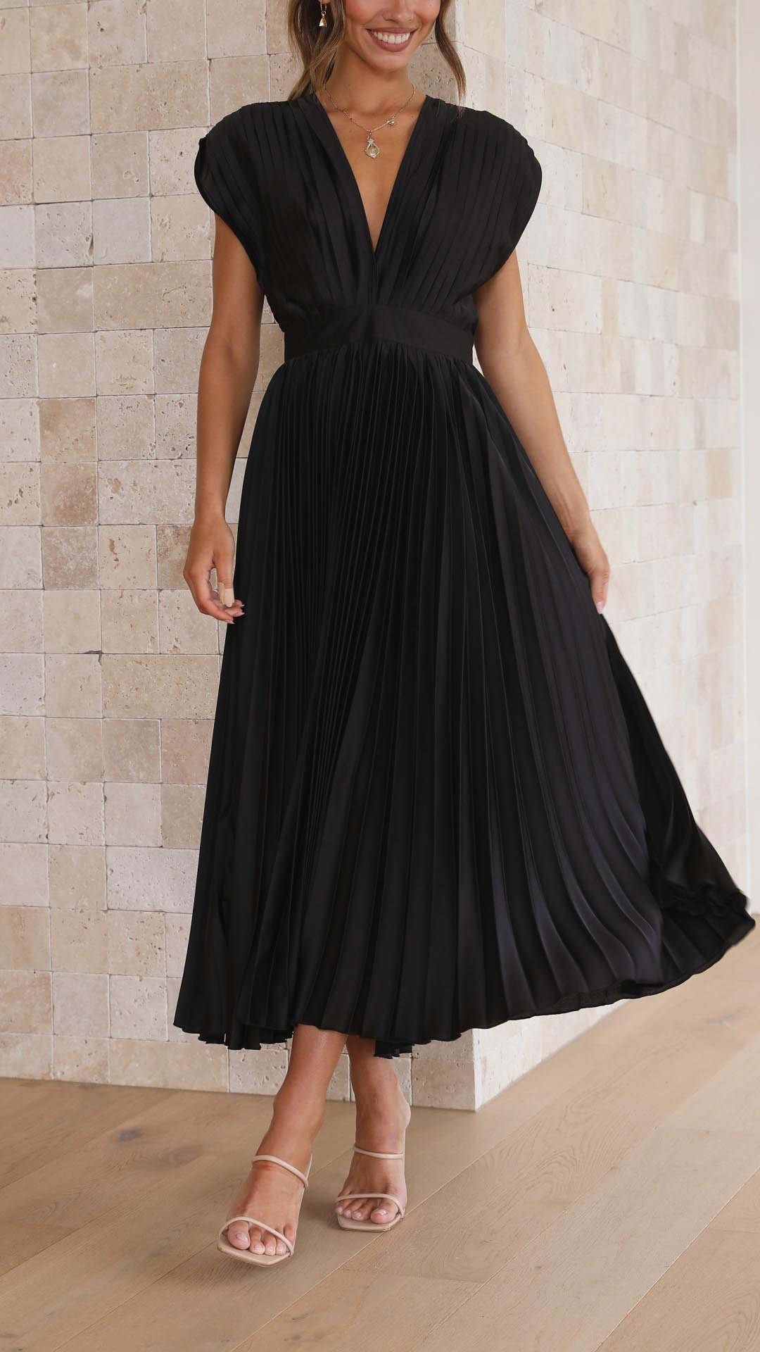 Vestido Maxi Elegante Plisado