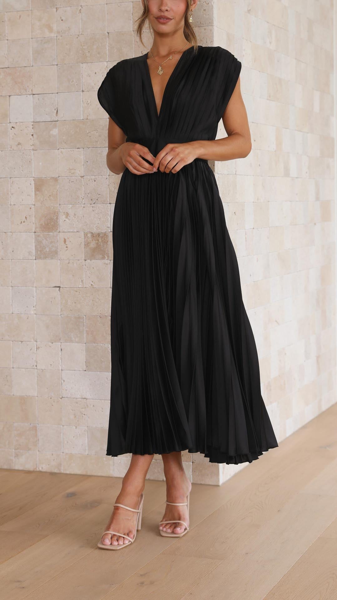 Vestido Maxi Elegante Plisado