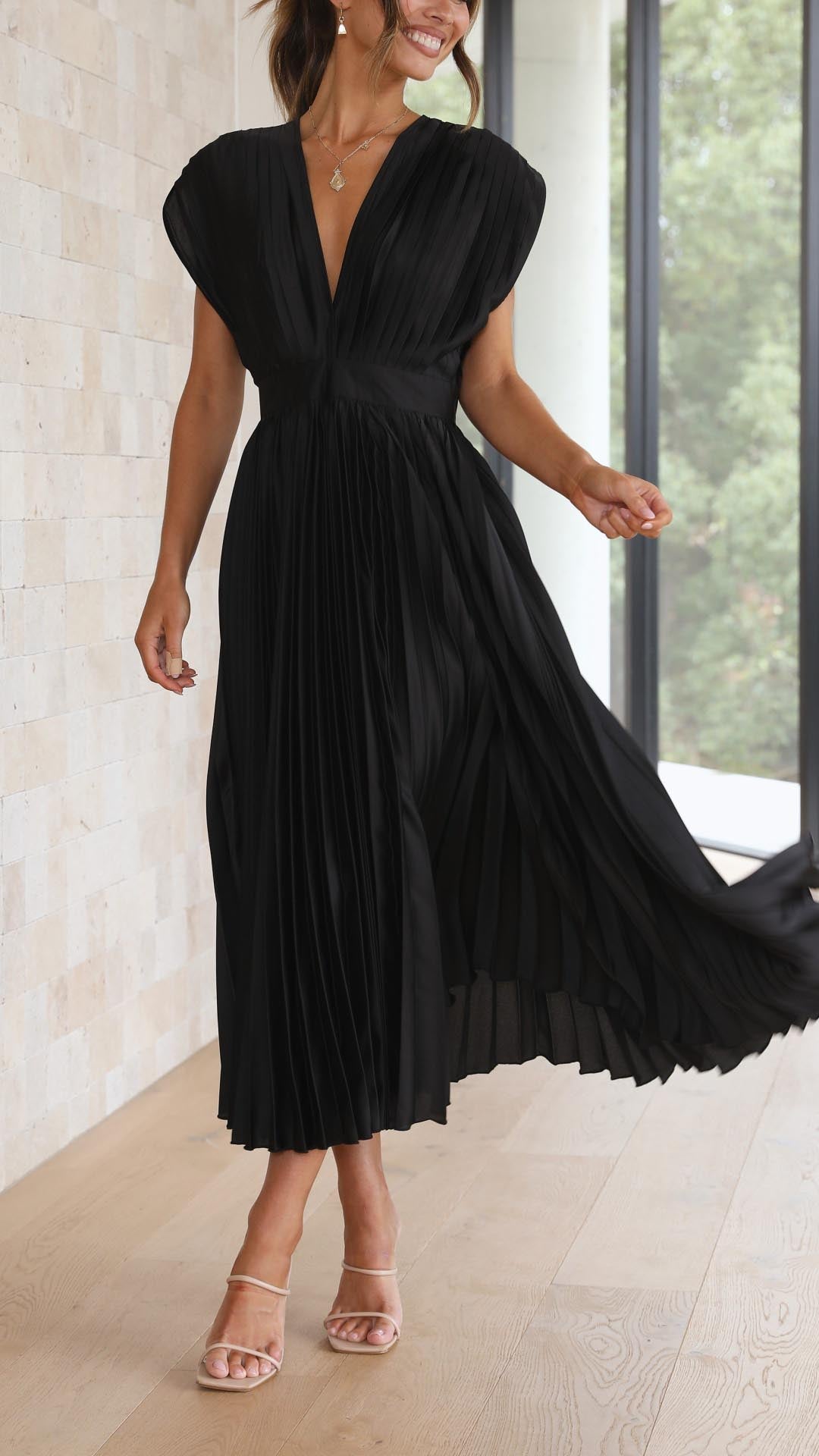 Vestido Maxi Elegante Plisado