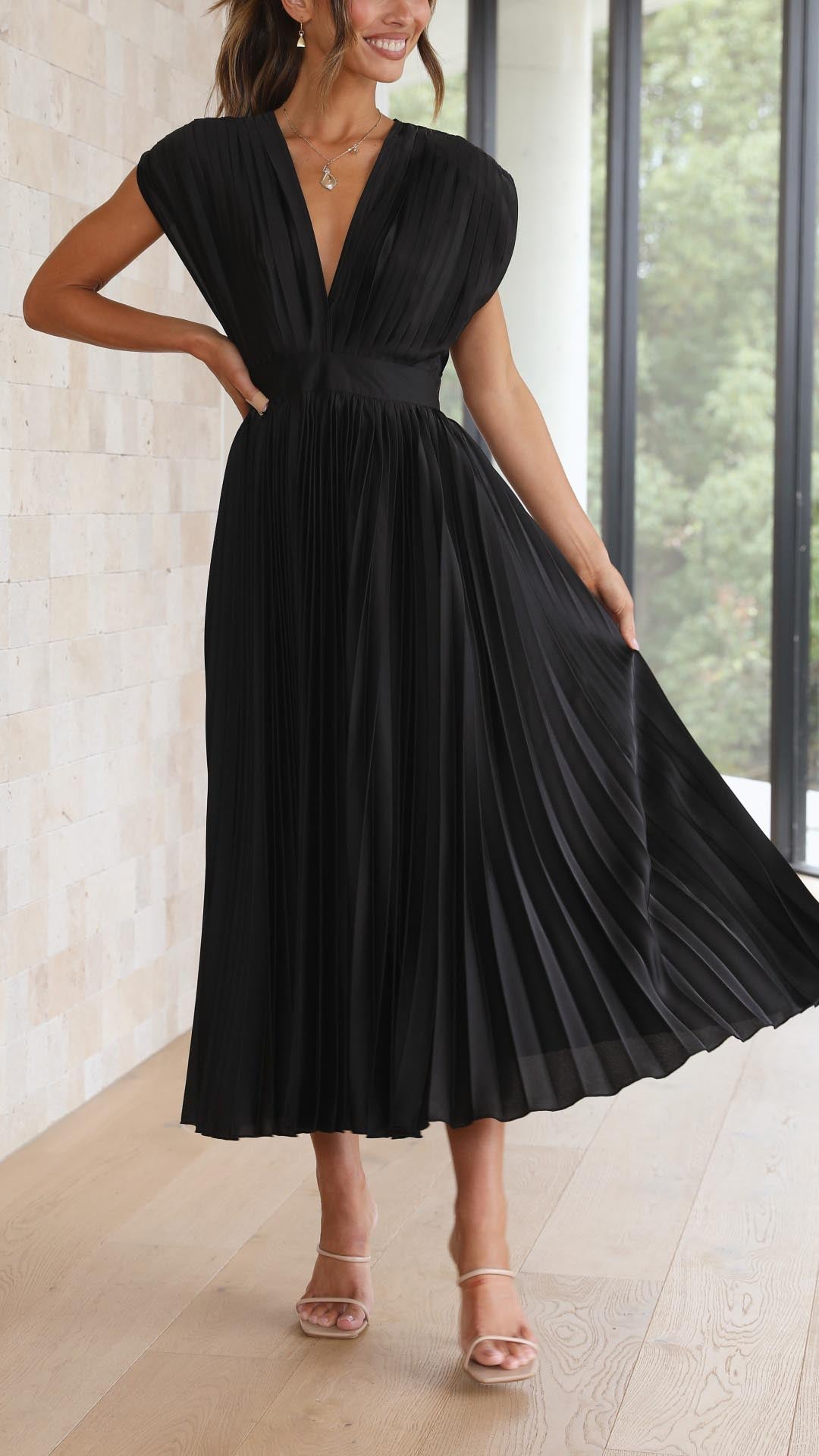 Vestido Maxi Elegante Plisado