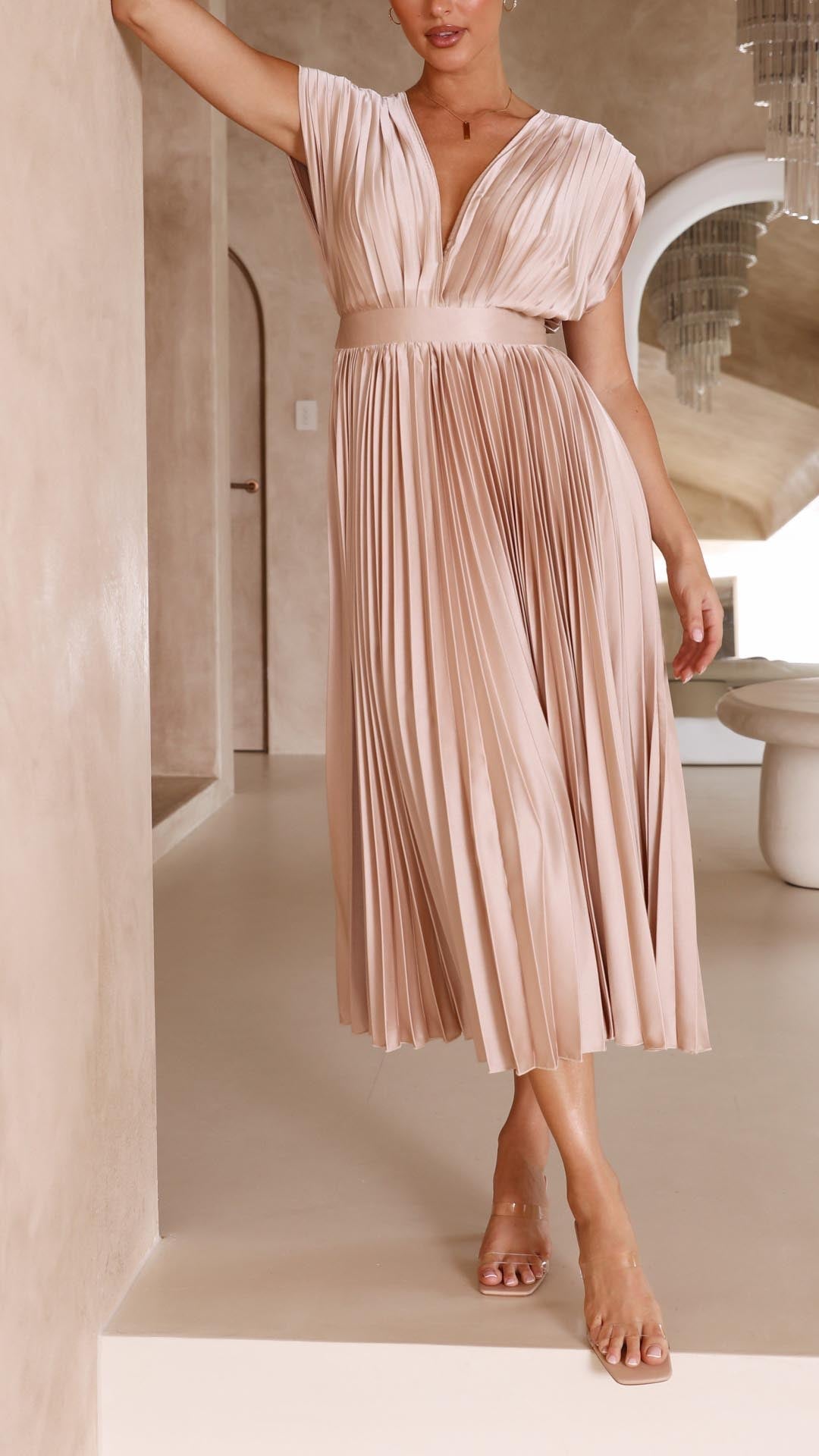 Vestido Maxi Elegante Plisado