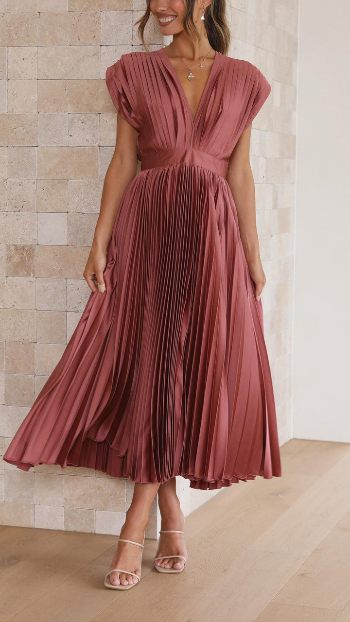 Vestido Maxi Elegante Plisado